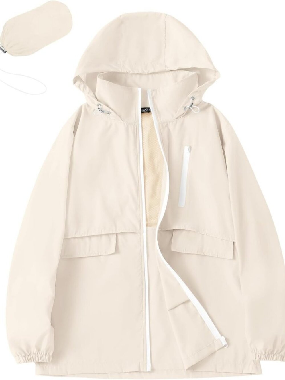 Stylish Waterproof Hooded Rain Jacket for Women - Lightweight & Breathable